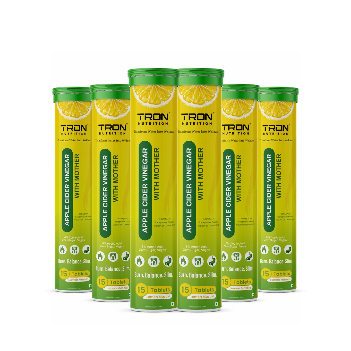 Tron ACV Effervescent | Weight Management | Gut Detox | Metabolism Support | Zero Sugar | Green Apple