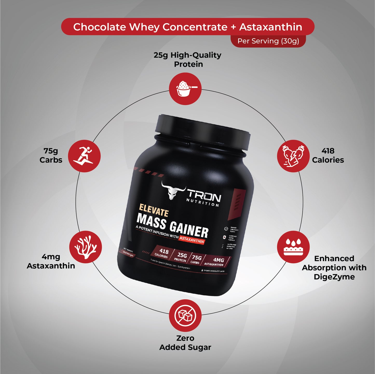 Tron Elevate Mass Gainer & Get Creatine 100gm Free