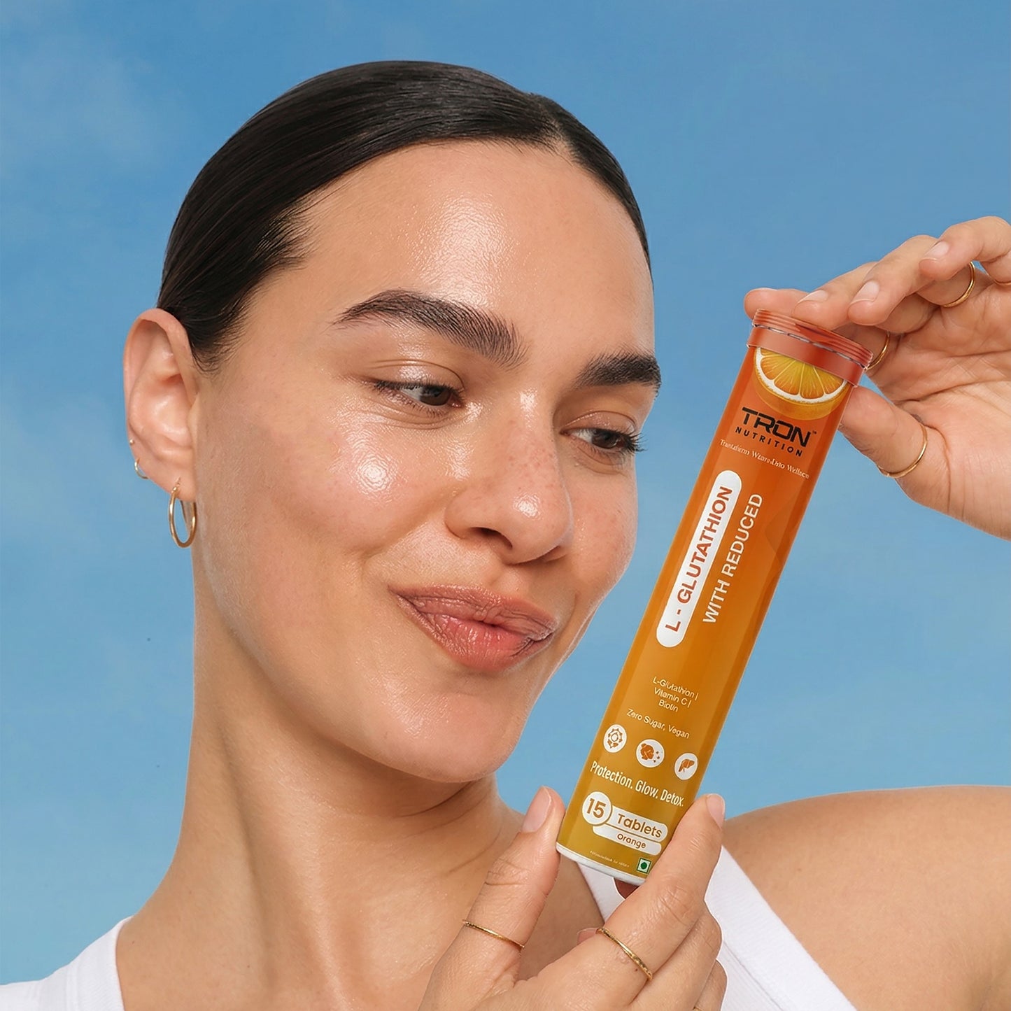 Tron L-Glutathione Effervescent | Skin Glow | Hair Support | Zero Sugar | Orange