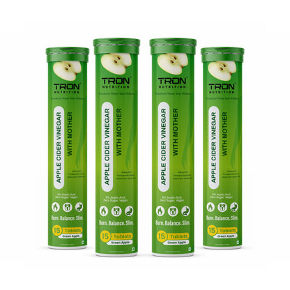 Tron ACV Effervescent with Mother | Gut Detox | Metabolism Support | Zero Sugar | Green Apple
