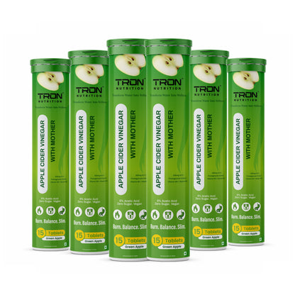 Tron ACV Effervescent with Mother | Gut Detox | Metabolism Support | Zero Sugar | Green Apple