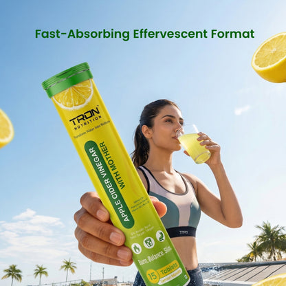 Tron ACV Effervescent | Weight Management | Gut Detox | Metabolism Support | Zero Sugar | Green Apple