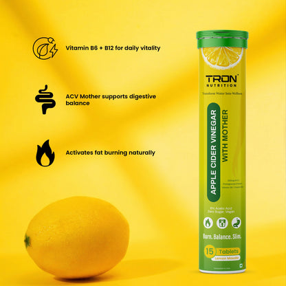 Tron ACV Effervescent | Weight Management | Gut Detox | Metabolism Support | Zero Sugar | Green Apple