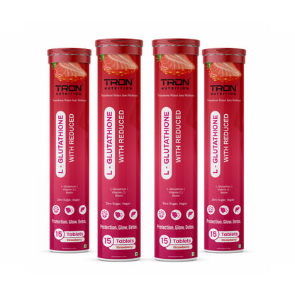 Tron L-Glutathione Effervescent | Skin Glow | Hair Support | Zero Sugar | Strawberry