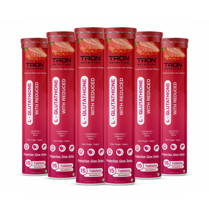 Tron L-Glutathione Effervescent | Skin Glow | Hair Support | Zero Sugar | Strawberry