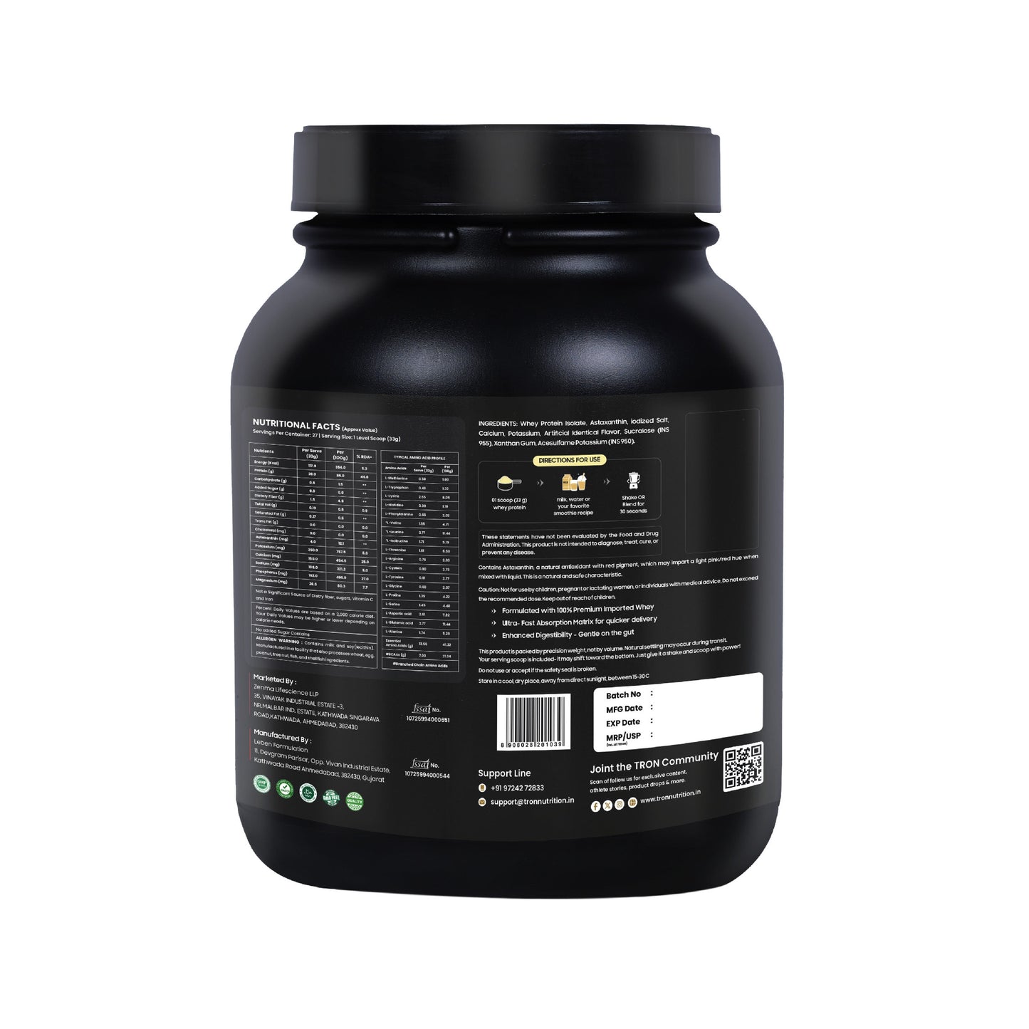 Tron Whey Isolate | World's First Astaxanthin Infused Whey