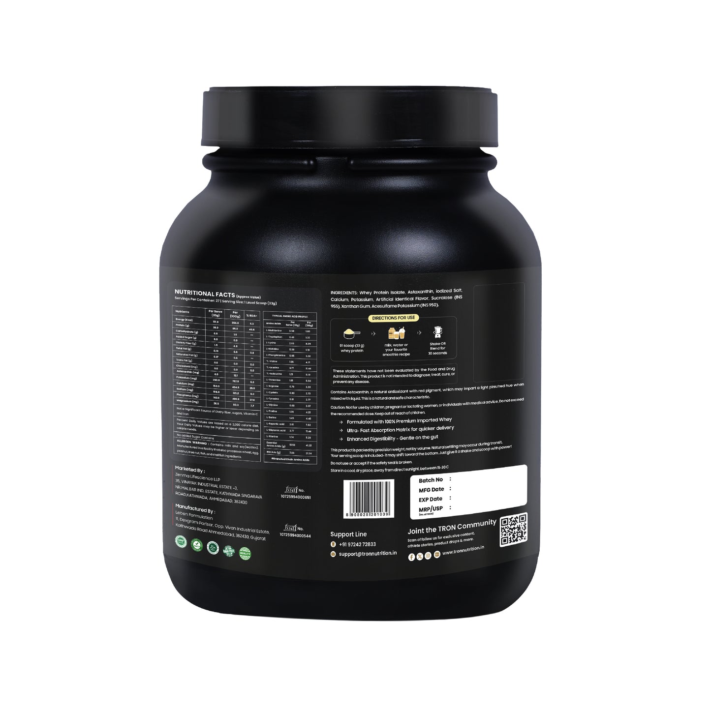 Tron Whey Isolate | World's First Astaxanthin Infused Whey