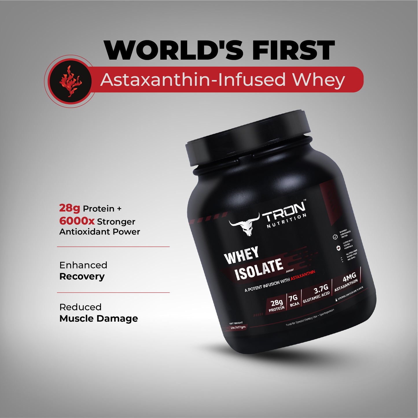 Tron Whey Isolate | World's First Astaxanthin Infused Whey