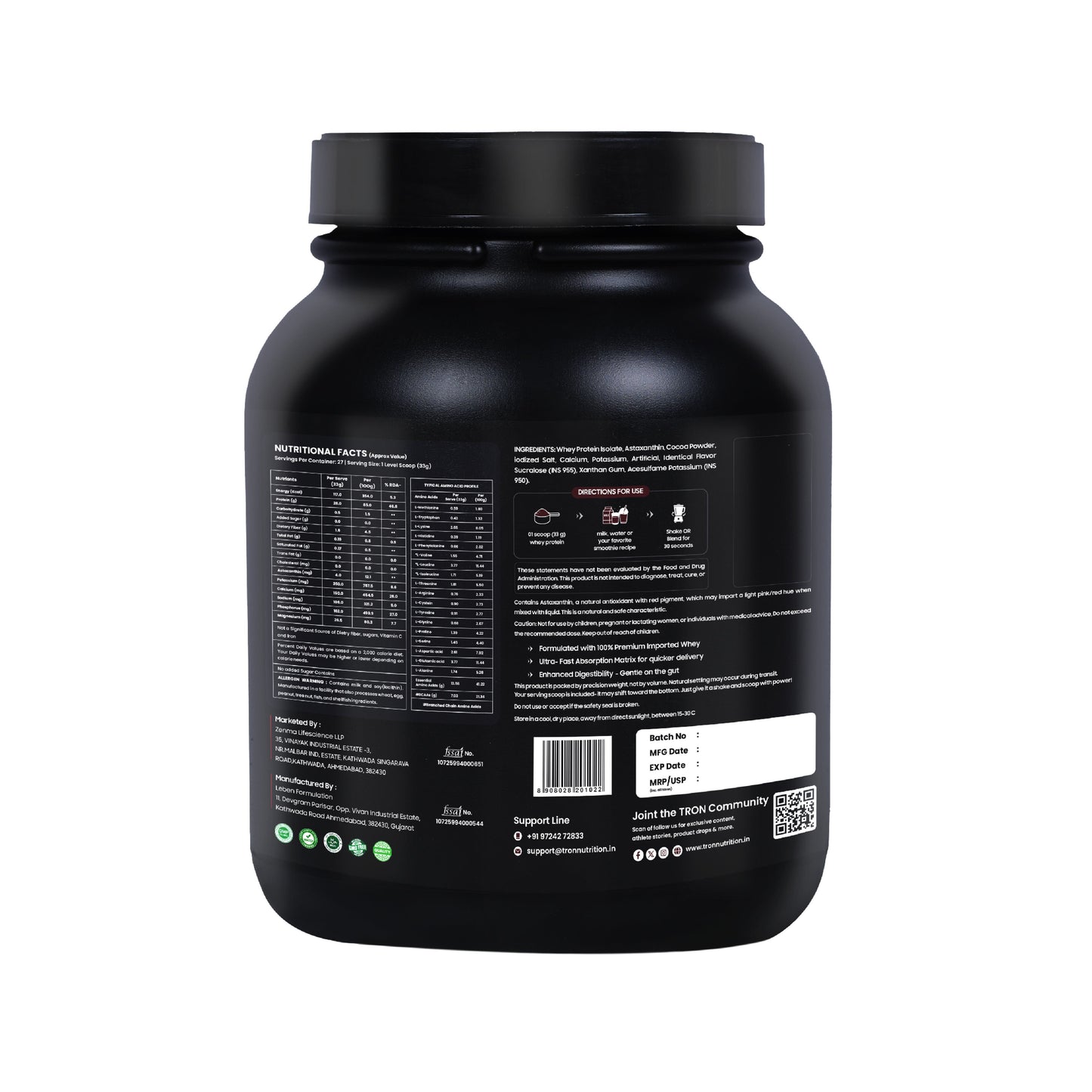 Tron Whey Isolate | World's First Astaxanthin Infused Whey